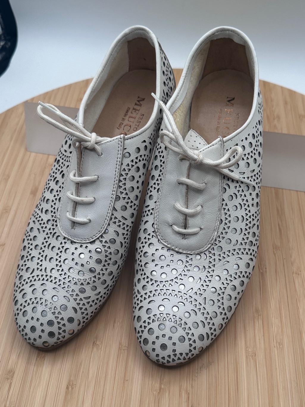 Sesto Meucci Betka Laser Cut Oxford Sneaker - Size 8 / 39 - White